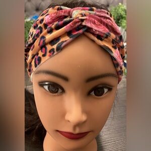 Orange animal print headband ear warmers holiday gift stocking suffer